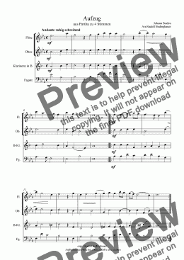page one of Aufzug (Floete-Oboe-Klarinette-Fagott)