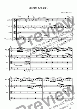 page one of Mozart: Sonata C