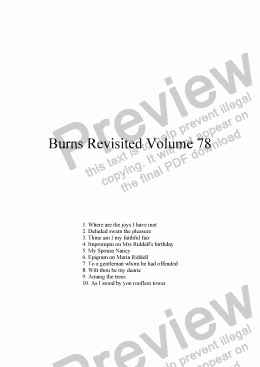 page one of Burns Revisited Volume 78