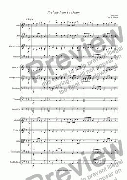 page one of Prelude from ’Te Deum’ - Orchestra