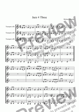 page one of Jazz for Three