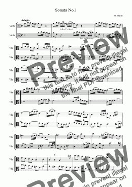 page one of Blavet Sonata No.1 for Viola Duet