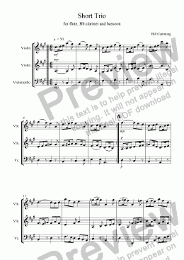 page one of Short Trio (strings)