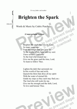 page one of Brighten the Spark - congregational version