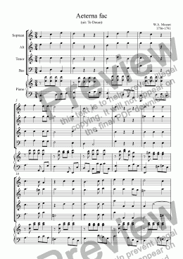 page one of Aeterna fac (Mozart)