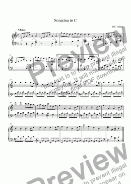 page one of Sonatina in C