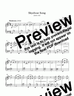 page one of Skyeboat Song (piano solo)