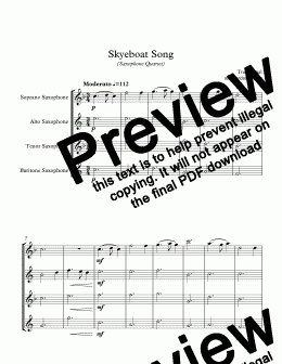 page one of Skyeboat Song (Saxophone Quartet)