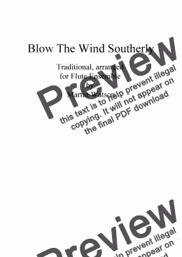 page one of Blow The Wind Southerly for Flute Ensemble.