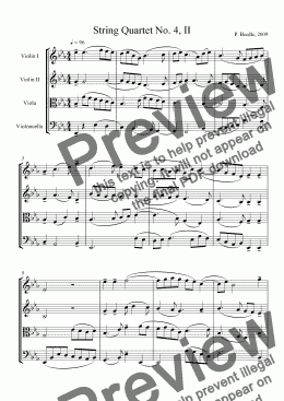 page one of String Quartet #4, movement 2
