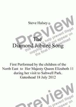 page one of The  Diamond Jubilee Song