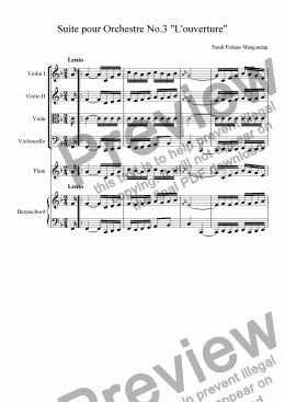 page one of Suite pour Orchestre No.3 "L’ouverture"