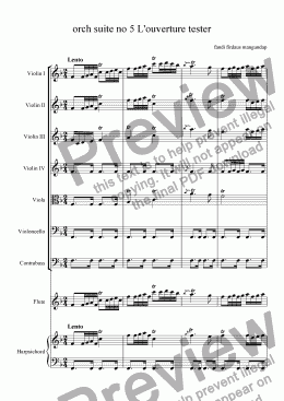 page one of orch suite no 5 L’ouverture tester