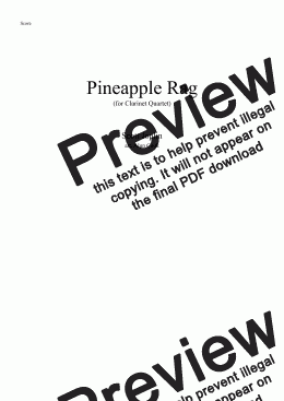 page one of Pineapple Rag (Clarinet Quartet)