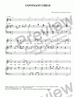 page one of Covenant Child - (Baptismal song) - Vocal solo with piano accompaniment