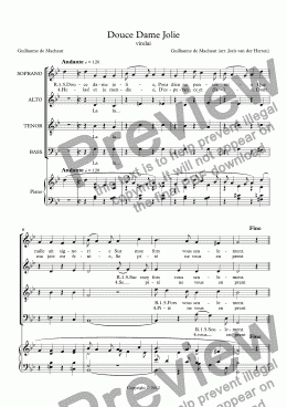 page one of Douce Dame Jolie (choir SATB)