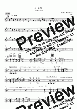 page one of G-Funk! funky & jazzy Bandleadsheet G Minor