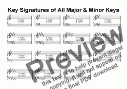page one of Helpsheet: Key Signature Chart