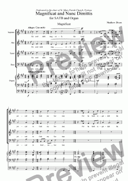 page one of Magnificat and Nunc Dimittis for SATB and Organ