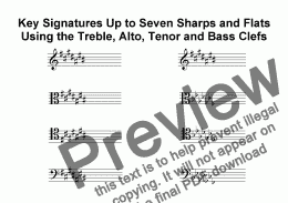 page one of Helpsheet: Order of Key Signatures in Four Clefs