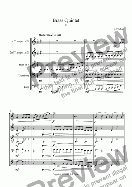 page one of Brass Quintet mvt. 2