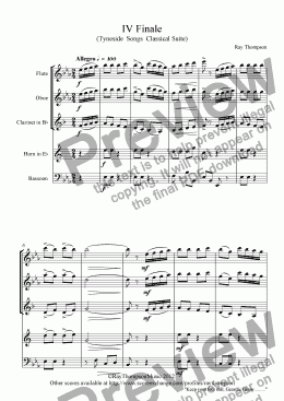 page one of Divertimento in Eb (in a classical style) Movt. 4 Finale Keep your feet still, Geordie Hinny