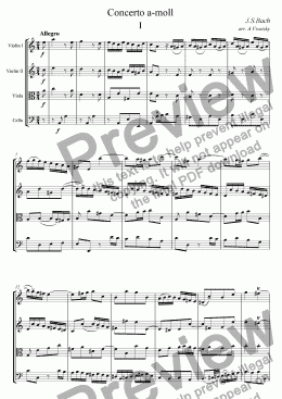 page one of Violin Concerto a-moll I part