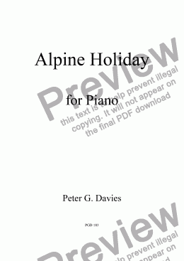 page one of Alpine Holiday