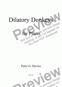 page one of Dilatory Donkeys