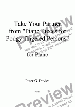 page one of Take Your Partner from "Piano Pieces for Podgy-fingered Persons"