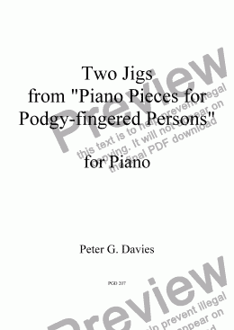 page one of Two Jigs from "Piano Pieces for Podgy-fingered Persons"