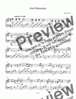 page one of Irish Memories for piano