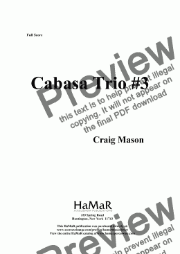 page one of Cabasa Trio #3