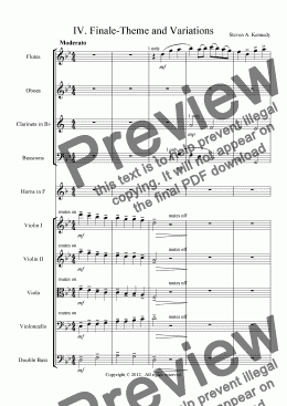 page one of IV. Finale-Theme and Variations