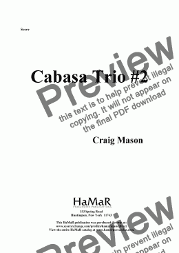 page one of Cabasa Trio #2