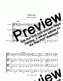 page one of Pibroch (String Quartet)