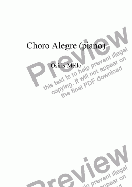 page one of Choro Alegre (piano)