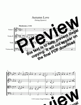 page one of Autumn Love (String Quartet)