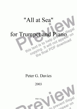 page one of All at Sea for Trumpet and Piano