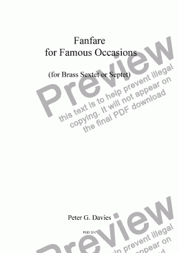 page one of Fanfare for Famous Occasions
