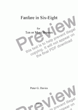 page one of Fanfare in Six-Eight for 10 or more Brasses