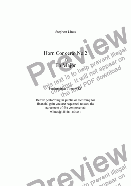 page one of Orchestra: Horn Concerto No.2 in Eb Major