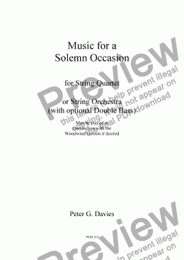 page one of Music for a Solemn Occasion for Strings