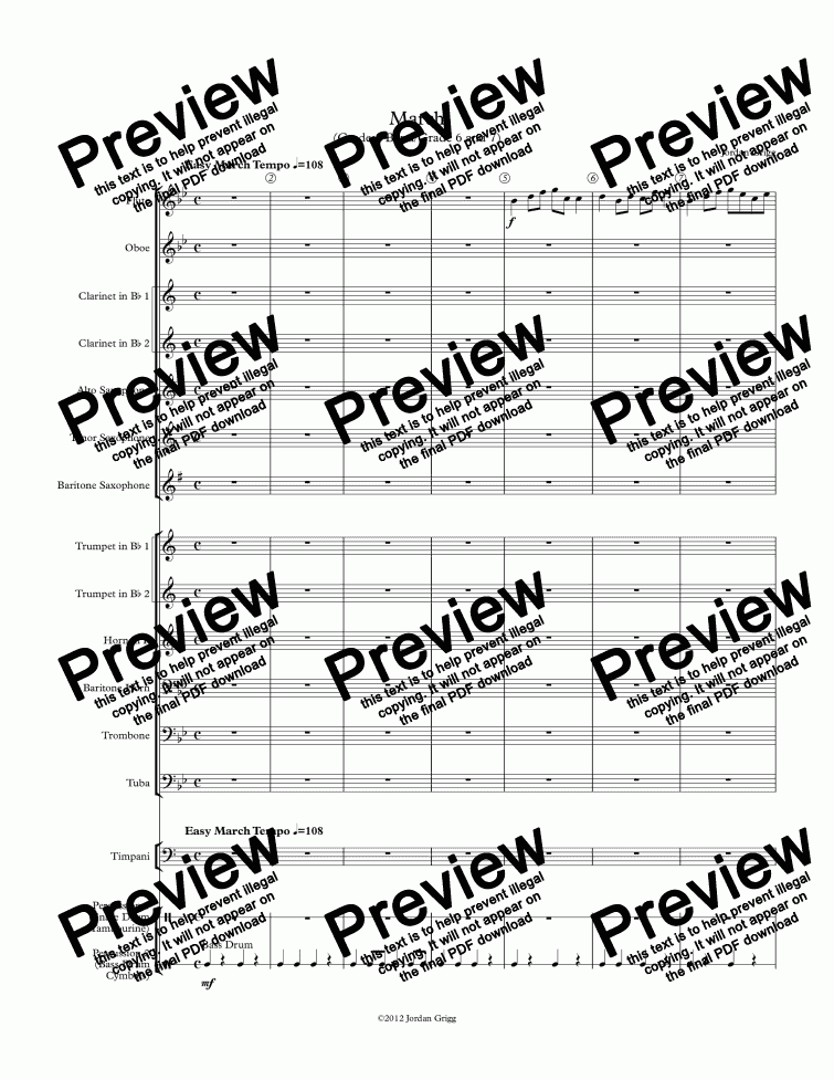 page one of March (Grade 1 Band/Grade 6 and 7)