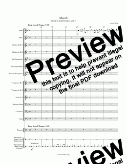page one of March (Grade 1 Band/Grade 6 and 7)