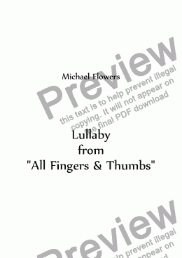 page one of Lullaby from "All Fingers & Thumbs"