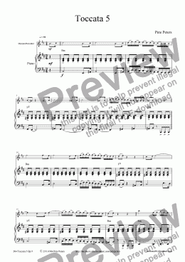 page one of Toccata 5 [solo inst + pno)