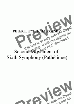 page one of Second Movement of Sixth Symphony (Pathétique)