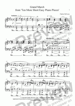page one of Grand March from ’Ten More Short Easy Piano Pieces’