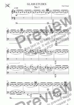 page one of GLASS ETUDES  No 1